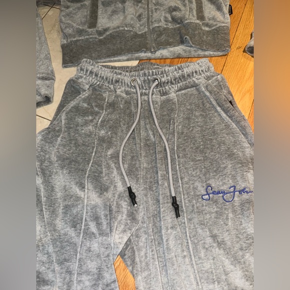 FREE SHIP-Misguided x Sean John 2pc velour tracksuit jacket grey women’s US 4,2 - Picture 8 of 8